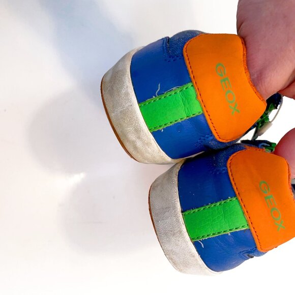 Geox Kids Blue/Orange Sneakers, Size 3.5 - Picture 5 of 7